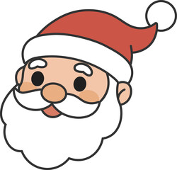 Cartoon Santa Claus Face Illustration