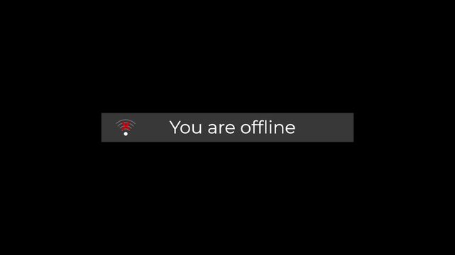 you are offline notification box with wifi icon ui animation.