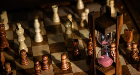 chess and old traditional clock © Edgar Martirosyan