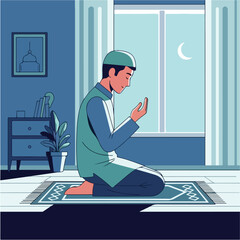 Man in Prayer A Moment of Devotion and Reflection.