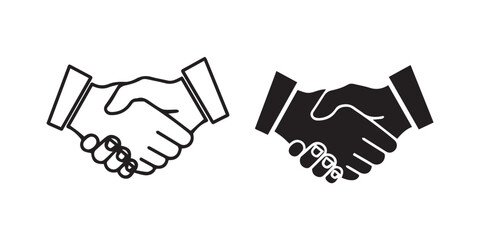 Hand shake logo icon transparent . shaking hands in silhouette and outline styles. vector set Hand shake logo icon transparent png. shaking hands in silhouette and outline styles. vector set	
