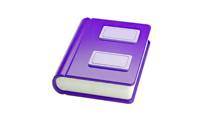 Purple Book with Labels on White Background