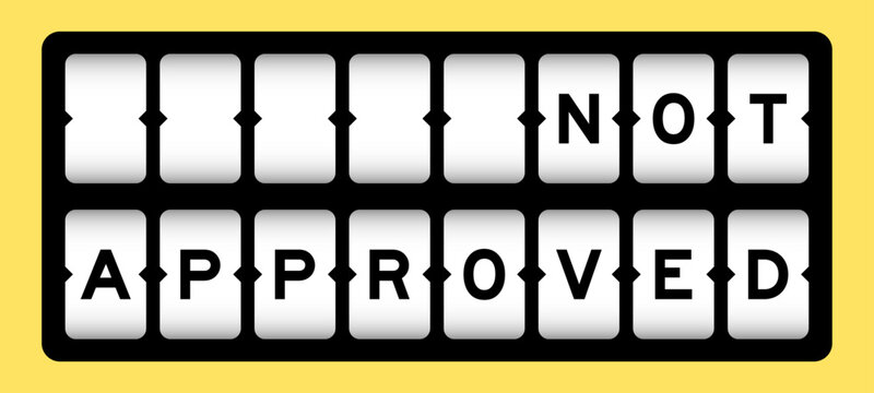 Black color in word not approved on slot banner with yellow color background