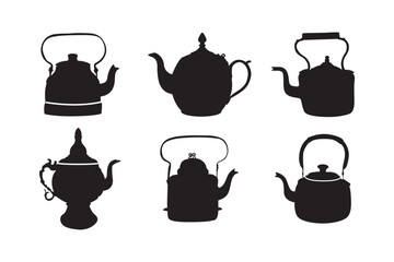 Copper Kettle. Antique Copper Kettle Set Illustration