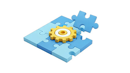 Puzzle Pieces Assembling Gear Mechanism - Concept