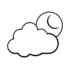 cloud with moon vector clip art for web and graphic design