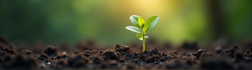Fototapeta premium Small plant that is growing out of the ground