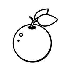 Vector Clip Art Cranberry with Black Outline for Web and Graphic Design