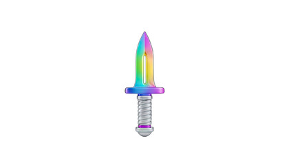 Rainbow Dagger Isolated on White Background