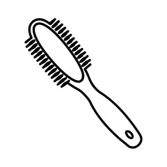 Vector Clip Art Hairbrush on White Background for Web and Graphic Design