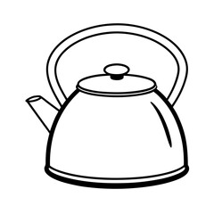Vector Clip Art Kettle on White Background for Web and Graphic Design