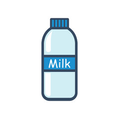 fresh bottled milk cartoon vector illustration element design template
