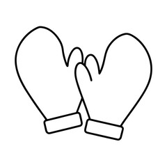 vector clip art mitten pair on white background for web and graphic design