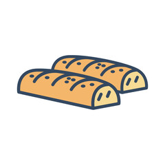 toast bread cartoon vector illustration element design template