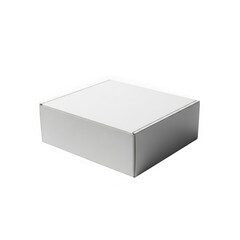 Fototapeta premium Simple white cardboard box isolated for packaging and shipping