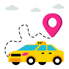 Naklejka premium A colored design icon of cab location 