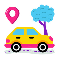 Naklejka premium A colored design icon of taxi location 