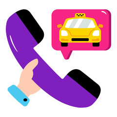 Naklejka premium Modern design icon of taxi booking call