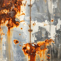 Fototapeta premium Weathered metal surface with rust and paint