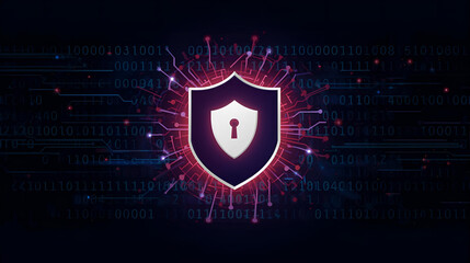 Digital Security Shield Glow Background