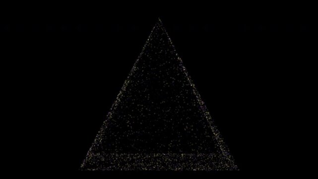 Minimal digital particle sphere with sparse glowing dots on black background
