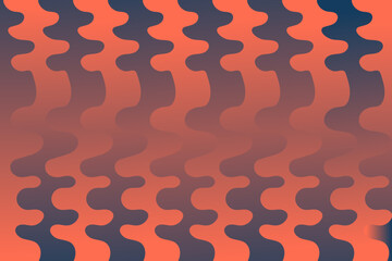 Coral Ribbon Waves and Indigo Negative Space