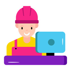 Modern design icon of computer operator 