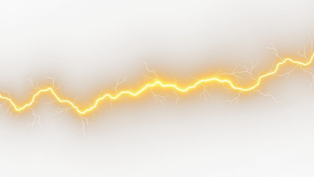 Yellow lightining bolt, Lightning, electric lightning bolt strike, lightning bolt strike isolated on white background PNG