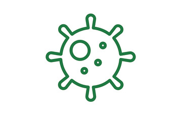 Green outline microscopic virus or bacteria cell structure