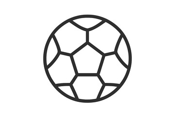 Fototapeta premium Classic soccer ball design rendered as a simple black and white outline graphic for sports