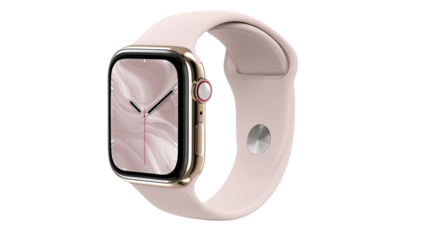 modern square smartwatch with silicon strap touch screen display and metallic case isolated on white background