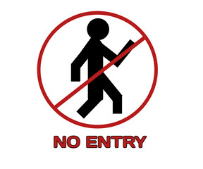 Prohibited Access Sign: Black Figure, Red Circle