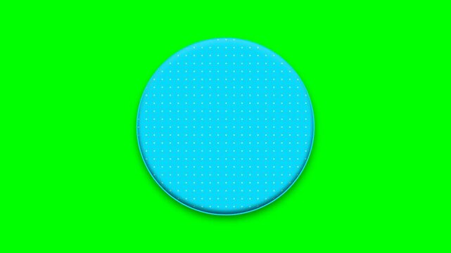 Blue Circle with Grid Pattern on Green Screen Background.