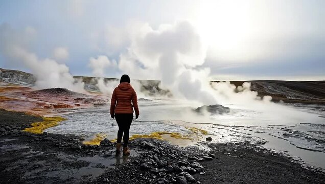 Exploring Icelands Geothermal Wonders - A Journey Through Hverirs Landscape.
