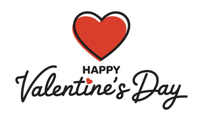 Modern Happy Valentine's Day Lettering Bundle, Vector Calligraphy & Heart Graphics, vector illustration 