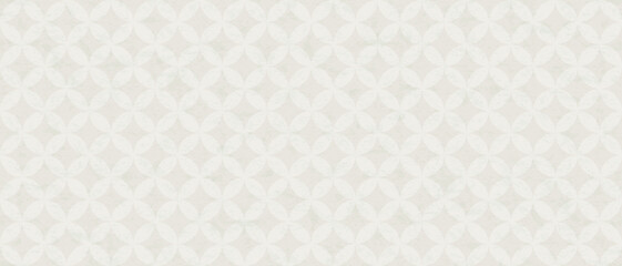 Retro seamless pattern with circles and diamonds shapes in cloud dancer color. Background of vintage stone floor or plaster wall with abstract geometric pattern with white circles, vector illustration