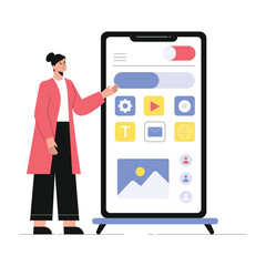 Designing Ui Ux  Vector Flat Illustration EPS 10 File	