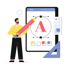 An App Typography  Vector Flat Illustration EPS 10 File	