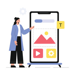 Design Application  Vector Flat Illustration EPS 10 File	