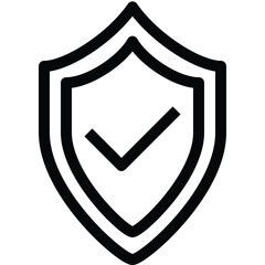 Security Shield Checkmark Line Icon