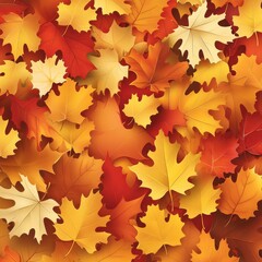 Vibrant Autumn Leaves in Shades of Orange, Yellow, and Red
