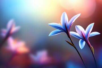 Delicate Blue Flowers with Soft Bokeh Background in Nature Scene