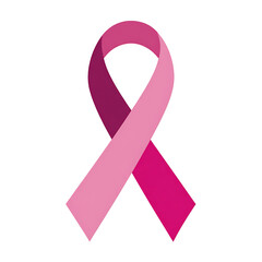 Pink and Magenta Breast Cancer Awareness Ribbon on Black Background pink ribbon support isolated on a transparent background