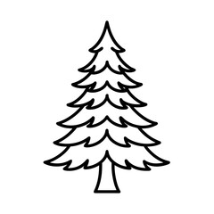 vector clip art pine tree on white background for web and graphic design