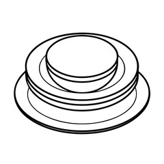 vector clip art plates on white background for web and graphic design
