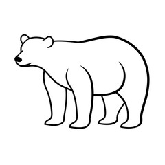vector clip art polar bear on white background for web and graphic design