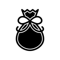 Gift Bag Icon With Bow. Minimal Clipart For Holiday Or Gift Design