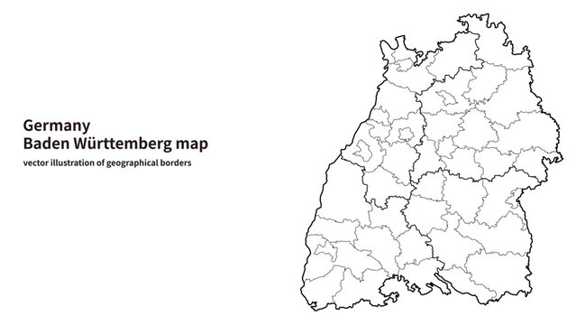 Baden-Wuerttemberg Germany Map &ndash; Regions, Districts and Borders