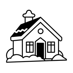 vector clip art snow covered house for web and graphic design