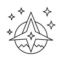 vector clip art starry sky icon on white background for web and graphic design